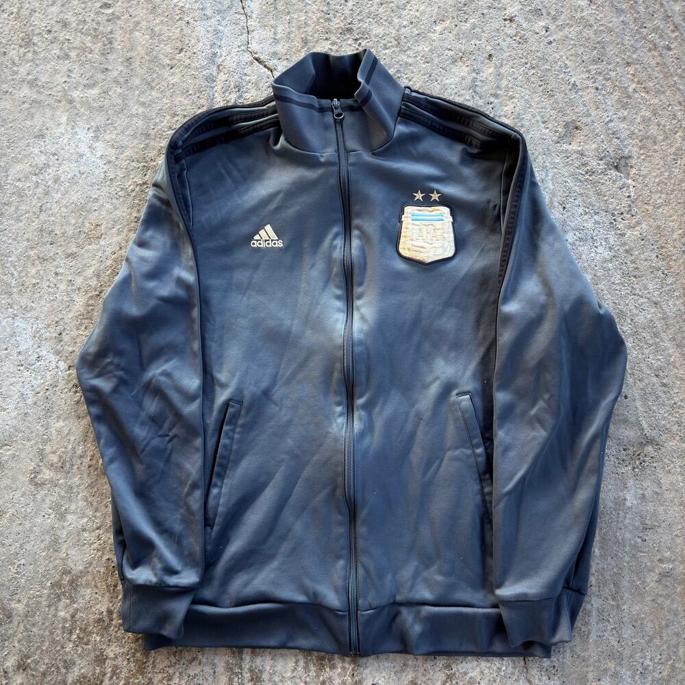 Adidas Argentina Track Jacket Messi 10 AFA Navy Mens Large Chest Soccer Retro